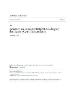 Education as a Fundamental Right - Scholarly Commons at Hofstra