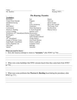 The Roaring Twenties - White Plains Public Schools