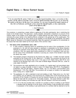 Capital Gains &mdash; Some Current Issues