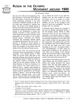 Russia in the Olympic Movement around 1900.