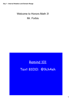Day 1 - Interval Notation and Domain Range Completed