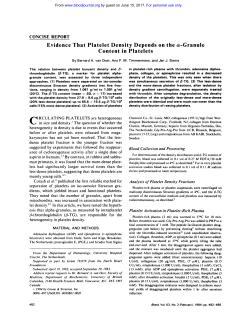 Evidence That Platelet Density Depends on the a