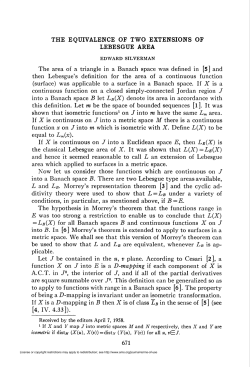 THE EQUIVALENCE OF TWO EXTENSIONS OF LEBESGUE AREA