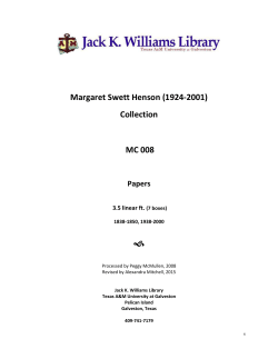 Margaret Swett Henson (1924-2001) Collection MC 008