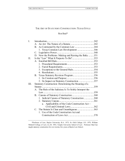 The Art of Statutory Construction - University of Houston Law Center