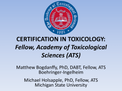 CERTIFICATION IN TOXICOLOGY - Academy of Toxicological