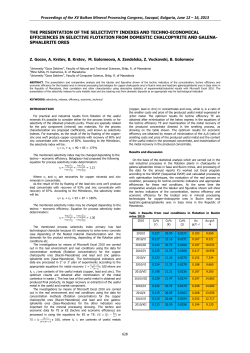 Proceedings of the XV Balkan Mineral Processing Congress