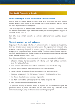 Fact Sheet 8 Responding to diversity Factors impacting on victims