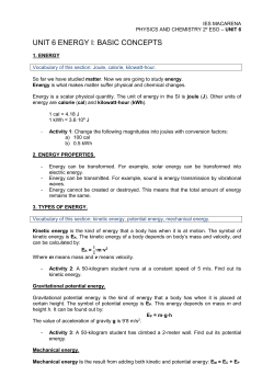 unit 6 energy i: basic concepts