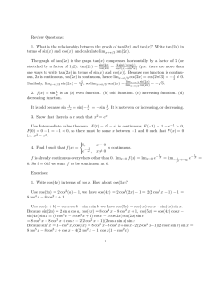 Review Questions: 1. What is the relationship between the graph of