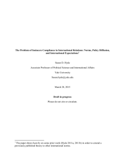 Norms, Policy Diffusion, and International Expectations