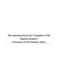 The selection process for Committee of the Regions members