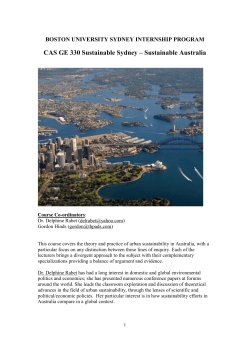 CAS GE 330 Sustainable Sydney – Sustainable
