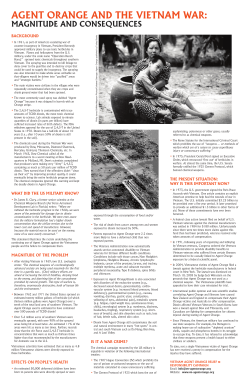 AGENT ORANGE AND THE VIETNAM WAR: