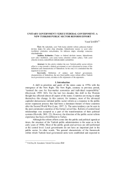 UNITARY GOVERNMENT VERSUS FEDERAL GOVERNMENT: A