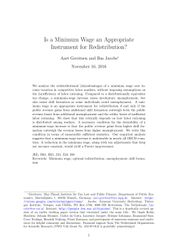 Is a Minimum Wage an Appropriate Instrument for Redistribution?