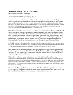 American History Tour in Paris, France