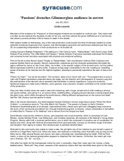 Syracuse Post-Standard - The Glimmerglass Festival