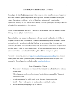 1 SUBMISSION GUIDELINES FOR AUTHORS Soundings: An