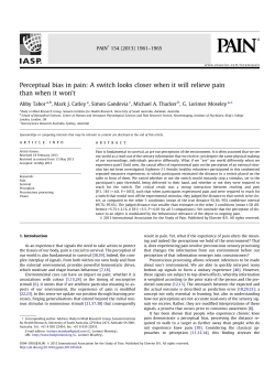 Perceptual bias in pain: A switch looks closer when it