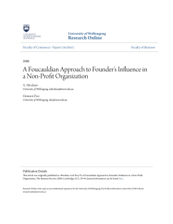 A Foucauldian Approach to Founder`s Influence