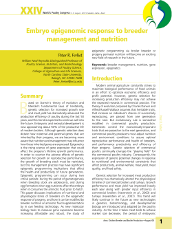 Embryo epigenomic response to breeder management and nutrition