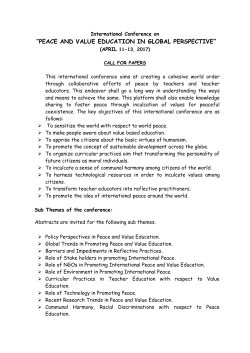 peace and value education in global perspective
