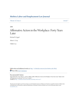 Affirmative Action in the Workplace: Forty Years Later