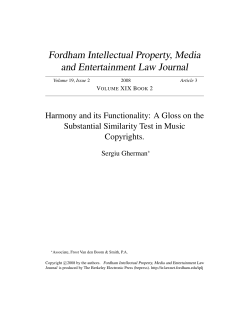 Harmony and its Functionality - FLASH: The Fordham Law Archive