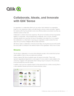 Collaborate, Ideate, and Innovate with Qlik&reg; Sense