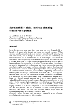 Sustainability, risks, land use planning: for integration tools