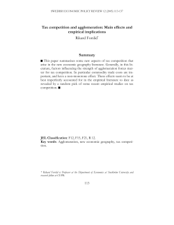Tax competition and agglomeration: Main effects and empirical