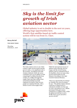 Sky is the limit for growth of Irish aviation sector