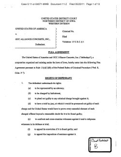 Plea Agreement: U.S. v. GCC Alliance Concrete, Inc.