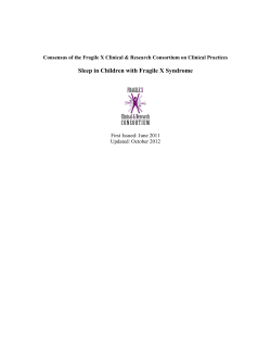 Sleep in Children with Fragile X Syndrome