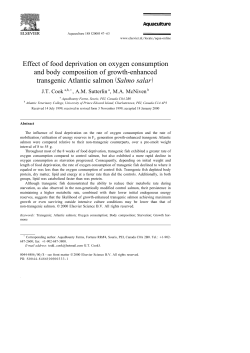 Effect of food deprivation on oxygen consumption and body