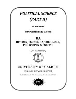 Political Science - University of Calicut