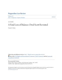 A Fatal Loss of Balance: Dred Scott Revisited