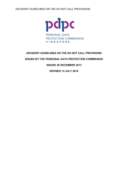 Advisory Guidelines on the Do Not Call