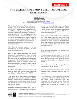 the water triple point cell &ndash; an optimal realization