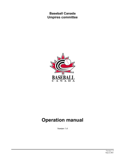 Baseball Canada Operations Manual