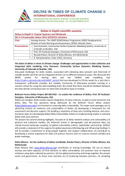 meeting report - Deltas in Times of Climate Change II