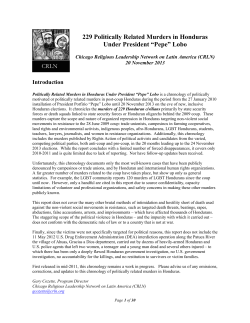 229 Politically Related Murders in Honduras Under President &ldquo;Pepe