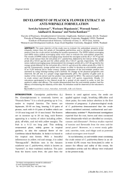 development of peacock flower extract as anti-wrinkle