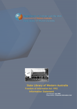 Information Statement - State Library of Western Australia
