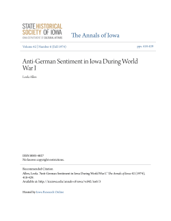 Anti-German Sentiment in Iowa During World War I