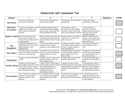 Collaboration Self-Assessment Tool