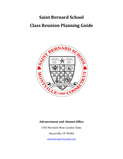Saint Bernard School Class Reunion Planning Guide Advancement