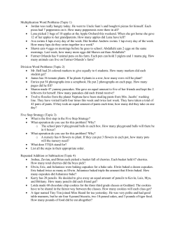Multiplication Word Problems (Topic 1) &bull; Jordan was really hungry