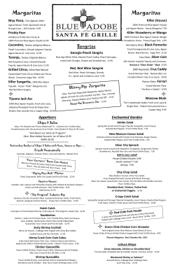 Day Menu - Blue Adobe Grille